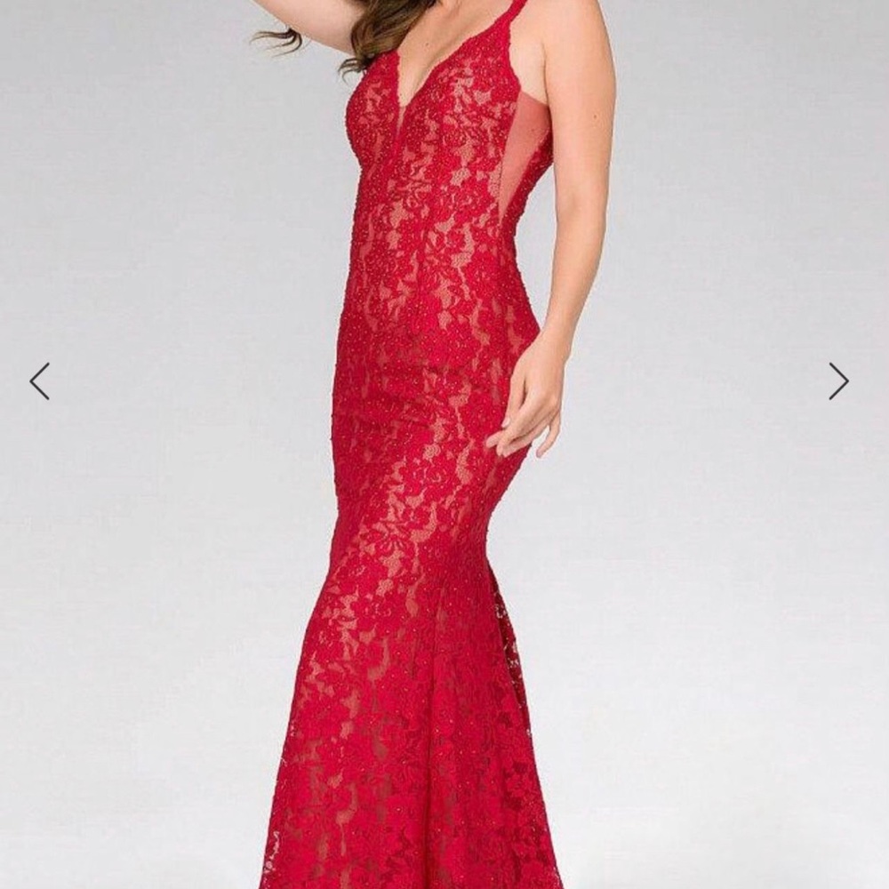 Jovani red lace evening gown size 2